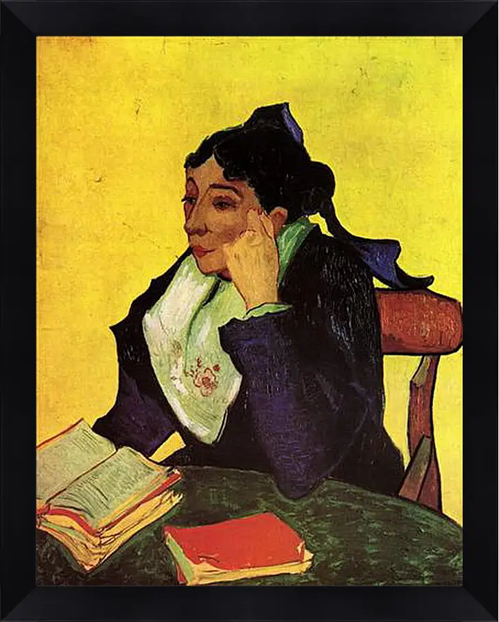 Картина в раме - L Arlesienne Madame Ginoux with Books. Винсент Ван Гог