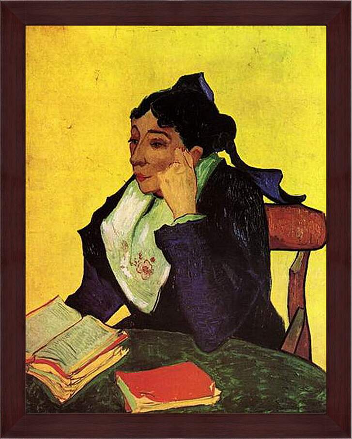 Картина в раме - L Arlesienne Madame Ginoux with Books. Винсент Ван Гог