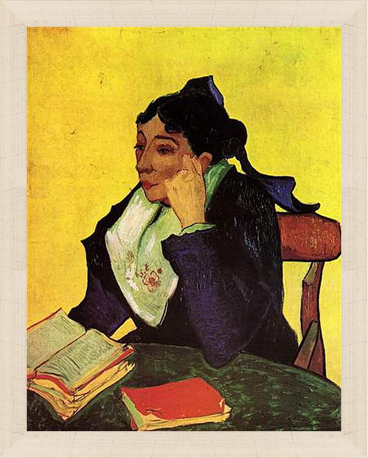 Картина в раме - L Arlesienne Madame Ginoux with Books. Винсент Ван Гог