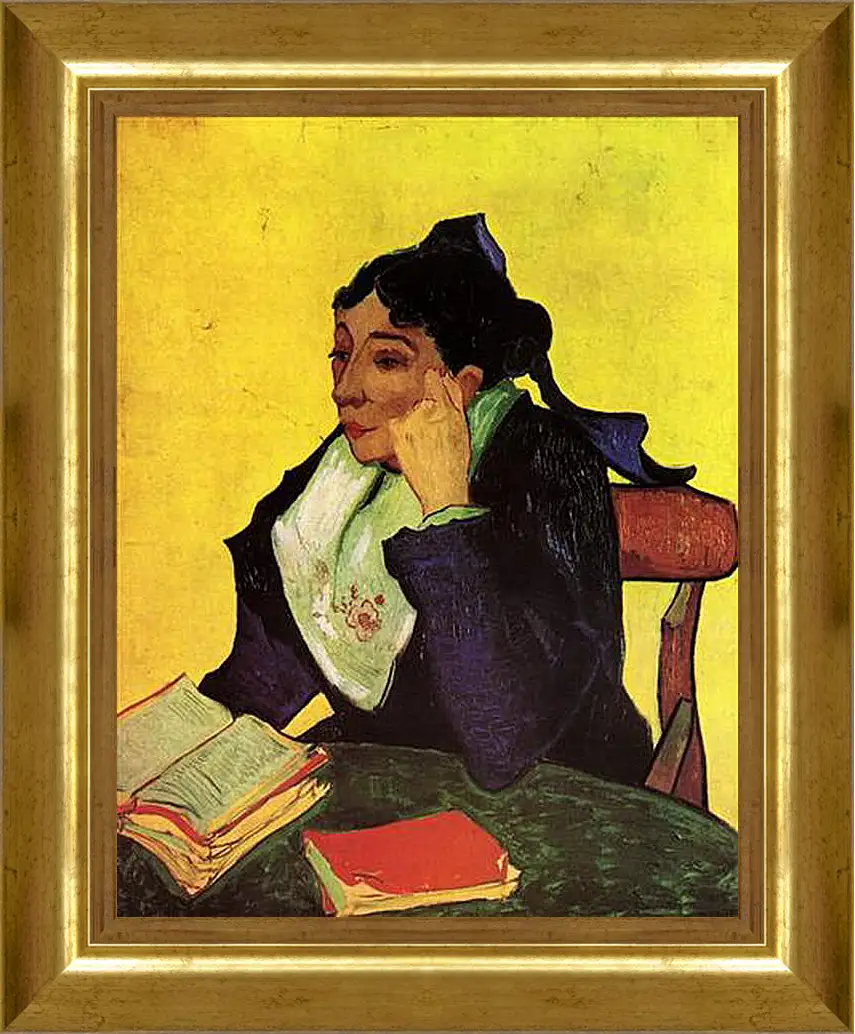 Картина в раме - L Arlesienne Madame Ginoux with Books. Винсент Ван Гог