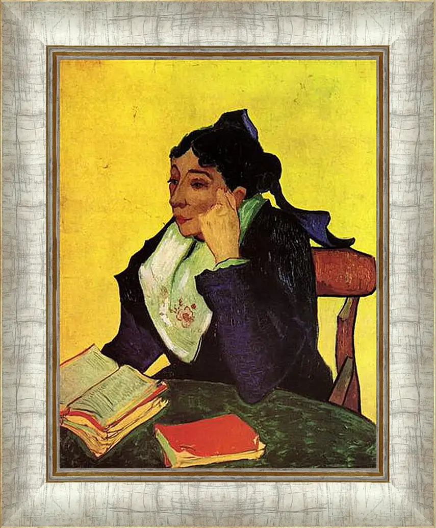 Картина в раме - L Arlesienne Madame Ginoux with Books. Винсент Ван Гог