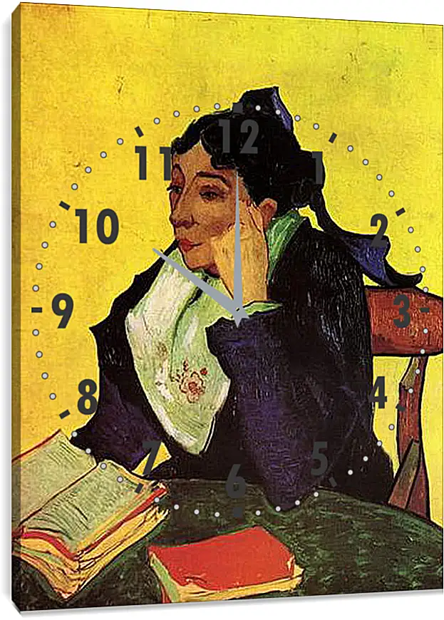 Часы картина - L Arlesienne Madame Ginoux with Books. Винсент Ван Гог