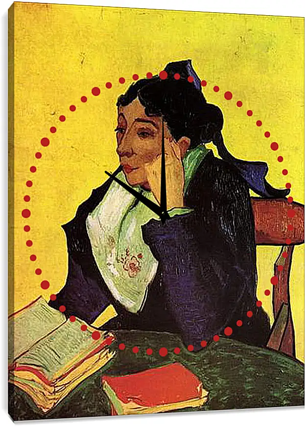 Часы картина - L Arlesienne Madame Ginoux with Books. Винсент Ван Гог