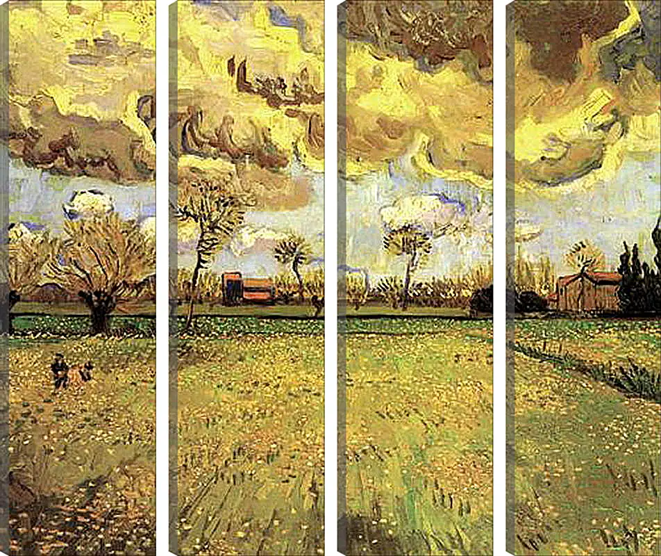 Модульная картина - Landscape Under a Stormy Sky. Винсент Ван Гог