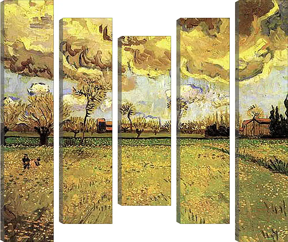 Модульная картина - Landscape Under a Stormy Sky. Винсент Ван Гог