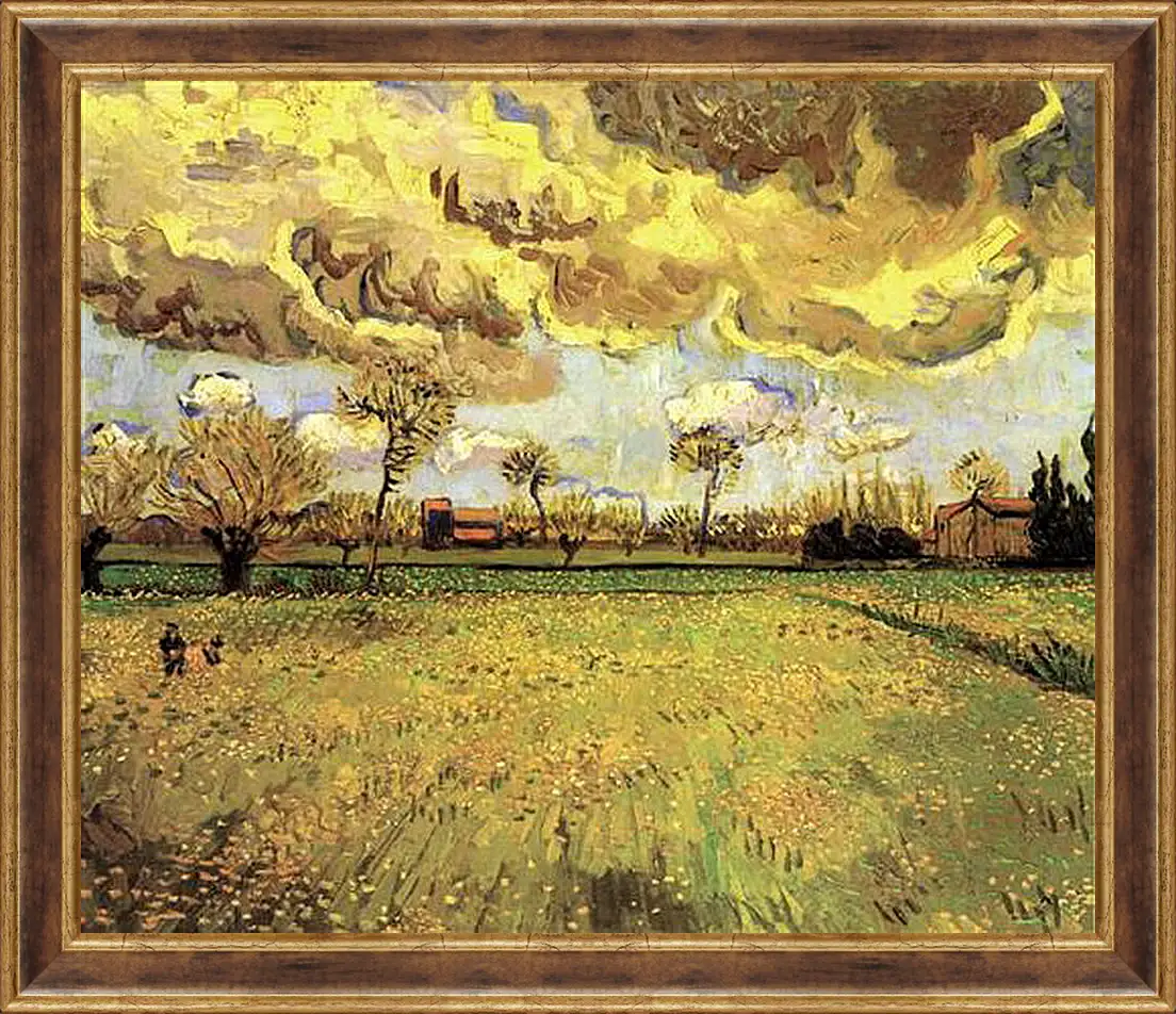 Картина в раме - Landscape Under a Stormy Sky. Винсент Ван Гог