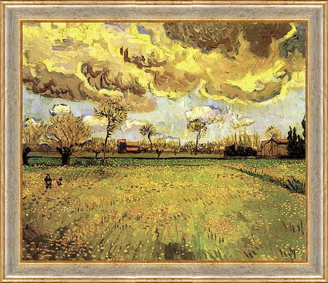 Картина в раме - Landscape Under a Stormy Sky. Винсент Ван Гог