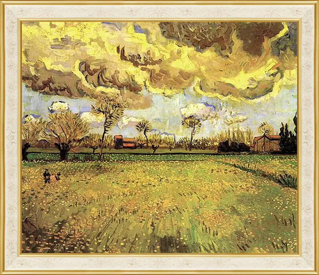 Картина в раме - Landscape Under a Stormy Sky. Винсент Ван Гог