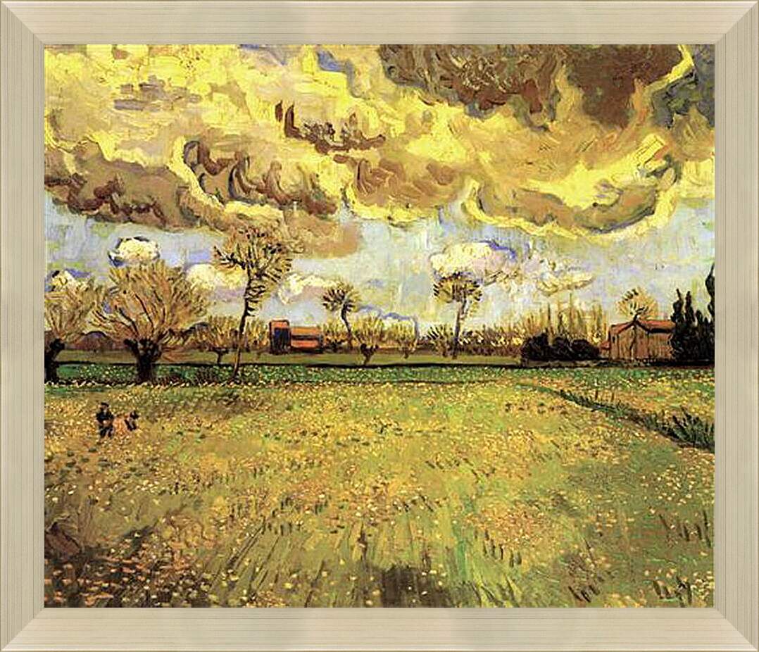 Картина в раме - Landscape Under a Stormy Sky. Винсент Ван Гог