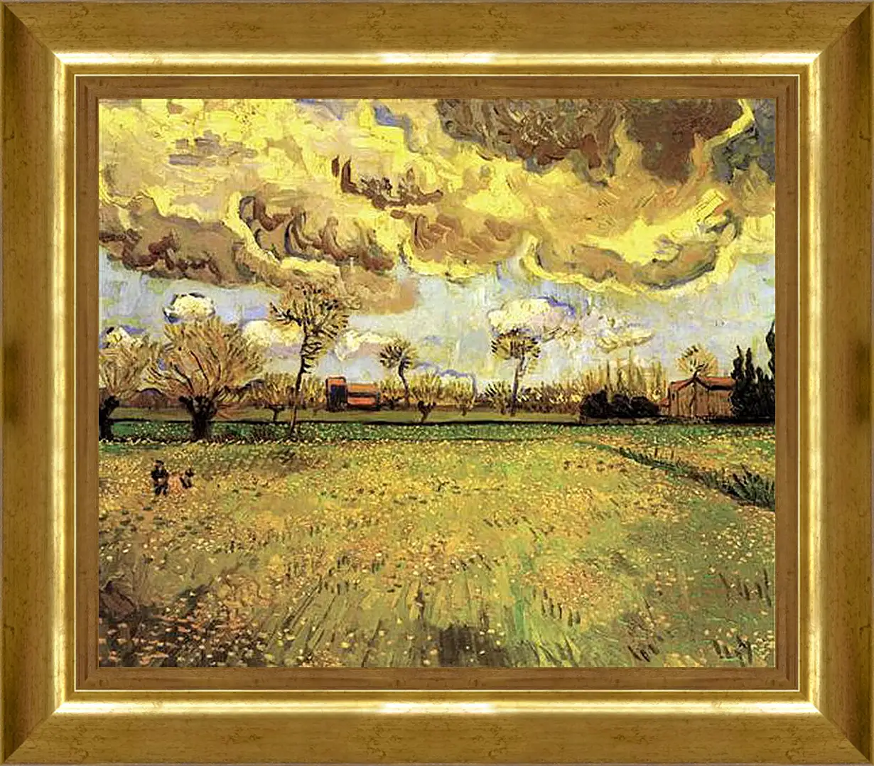 Картина в раме - Landscape Under a Stormy Sky. Винсент Ван Гог