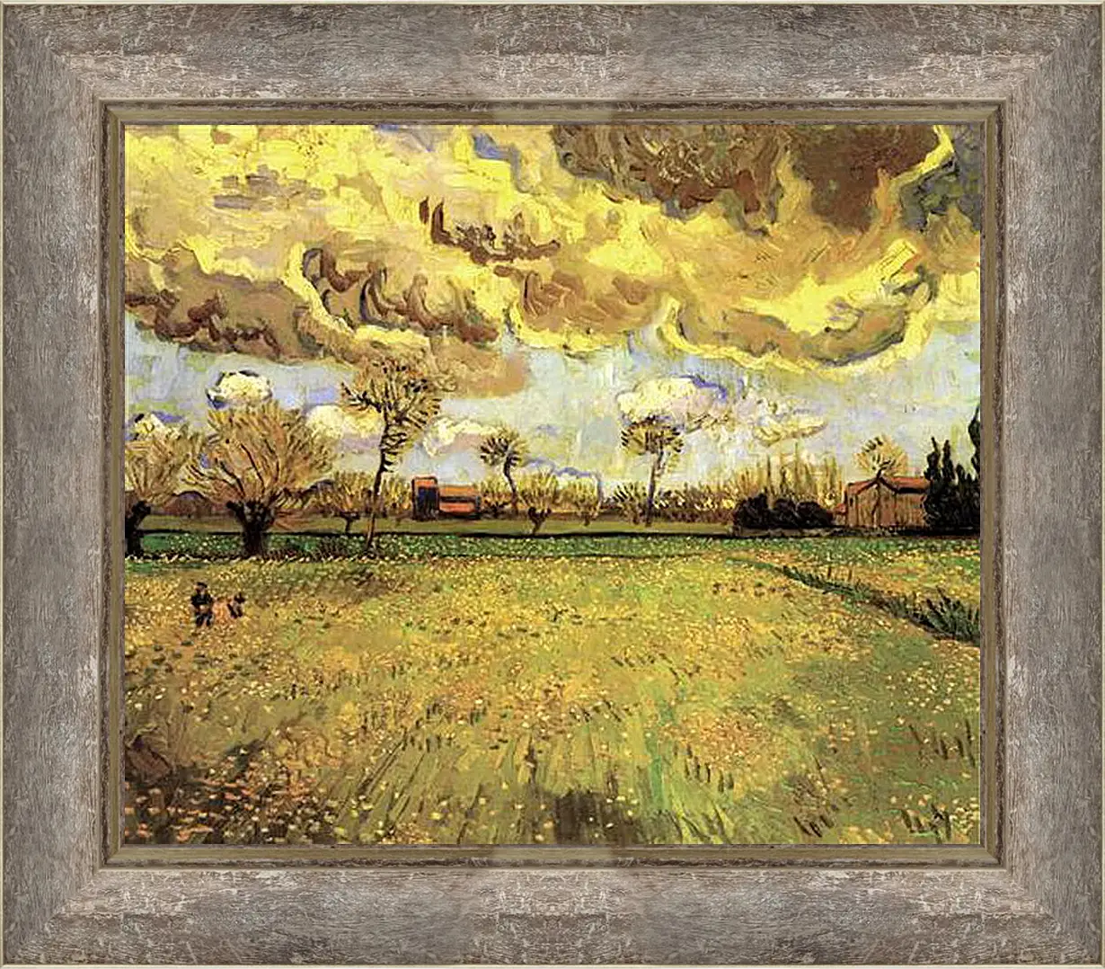 Картина в раме - Landscape Under a Stormy Sky. Винсент Ван Гог