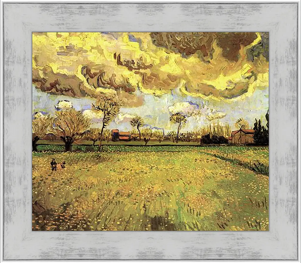 Картина в раме - Landscape Under a Stormy Sky. Винсент Ван Гог