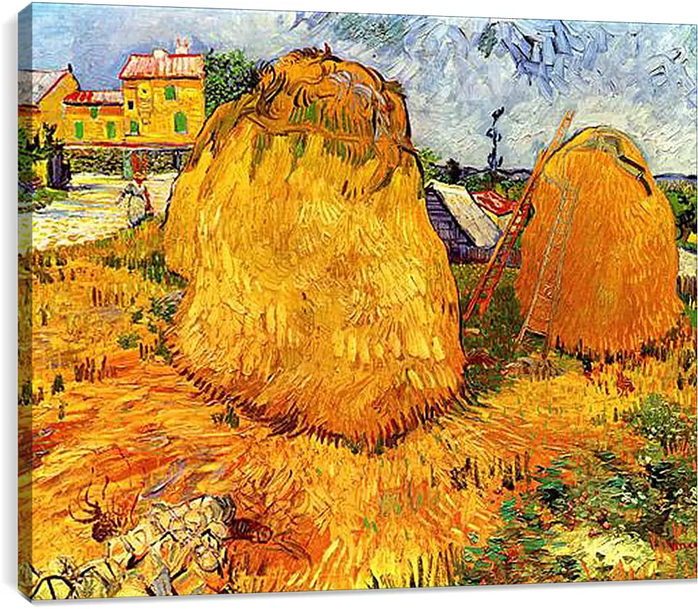 Постер и плакат - Haystacks in Provence. Винсент Ван Гог