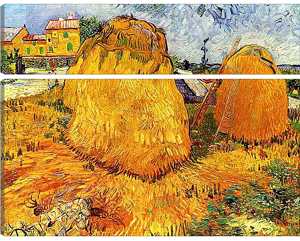 Модульная картина - Haystacks in Provence. Винсент Ван Гог