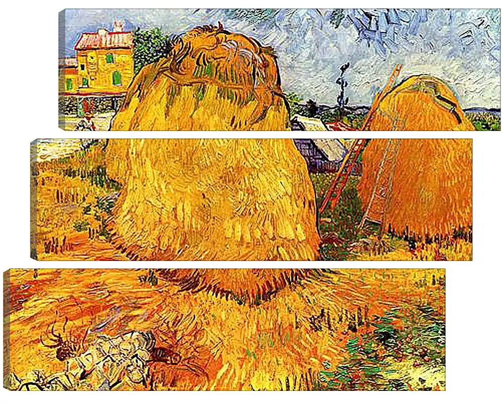 Модульная картина - Haystacks in Provence. Винсент Ван Гог