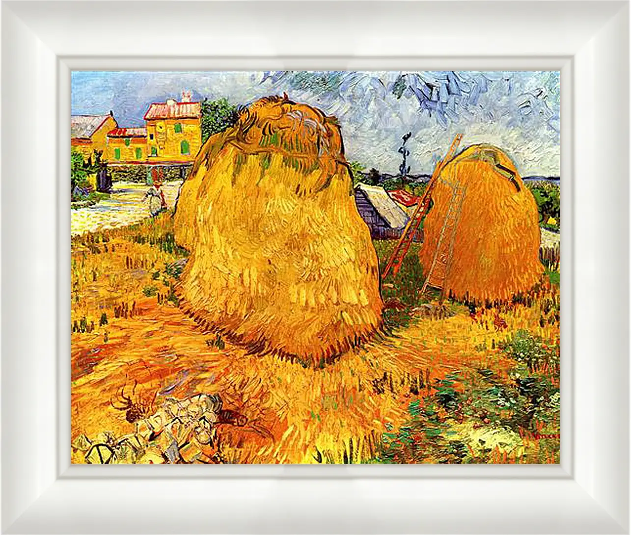 Картина в раме - Haystacks in Provence. Винсент Ван Гог