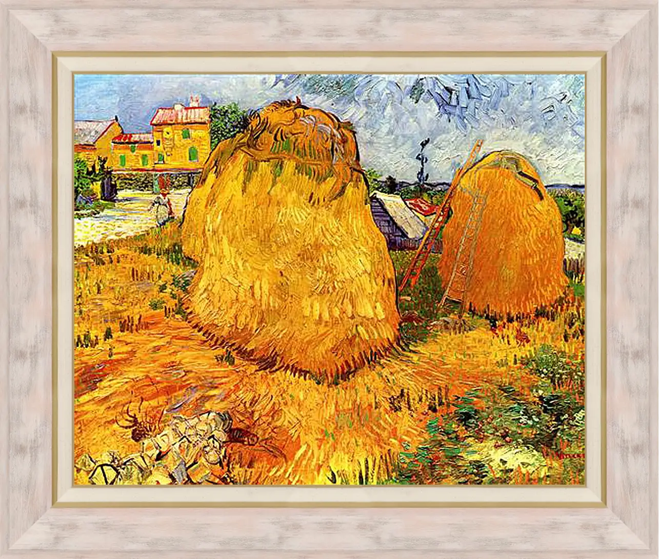 Картина в раме - Haystacks in Provence. Винсент Ван Гог