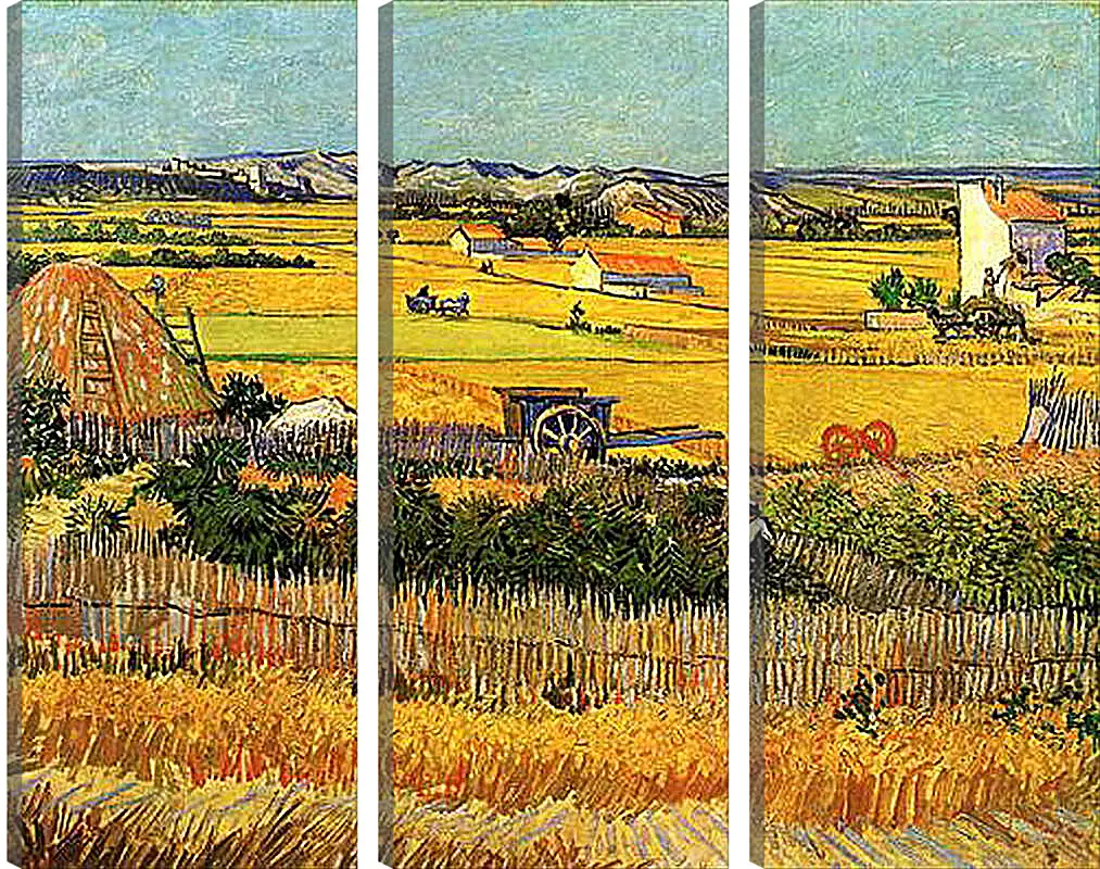 Модульная картина - Harvest at La Crau, with Montmajour in the Background. Винсент Ван Гог