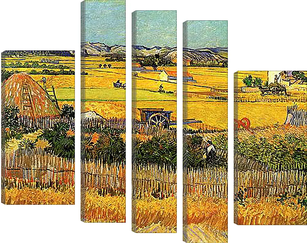 Модульная картина - Harvest at La Crau, with Montmajour in the Background. Винсент Ван Гог