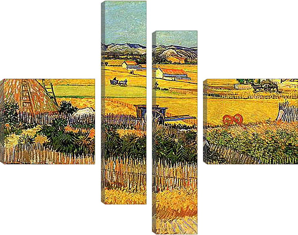 Модульная картина - Harvest at La Crau, with Montmajour in the Background. Винсент Ван Гог