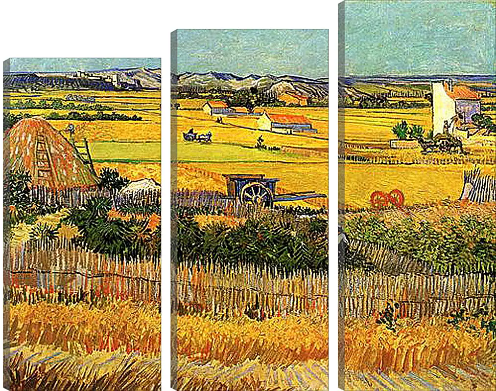 Модульная картина - Harvest at La Crau, with Montmajour in the Background. Винсент Ван Гог