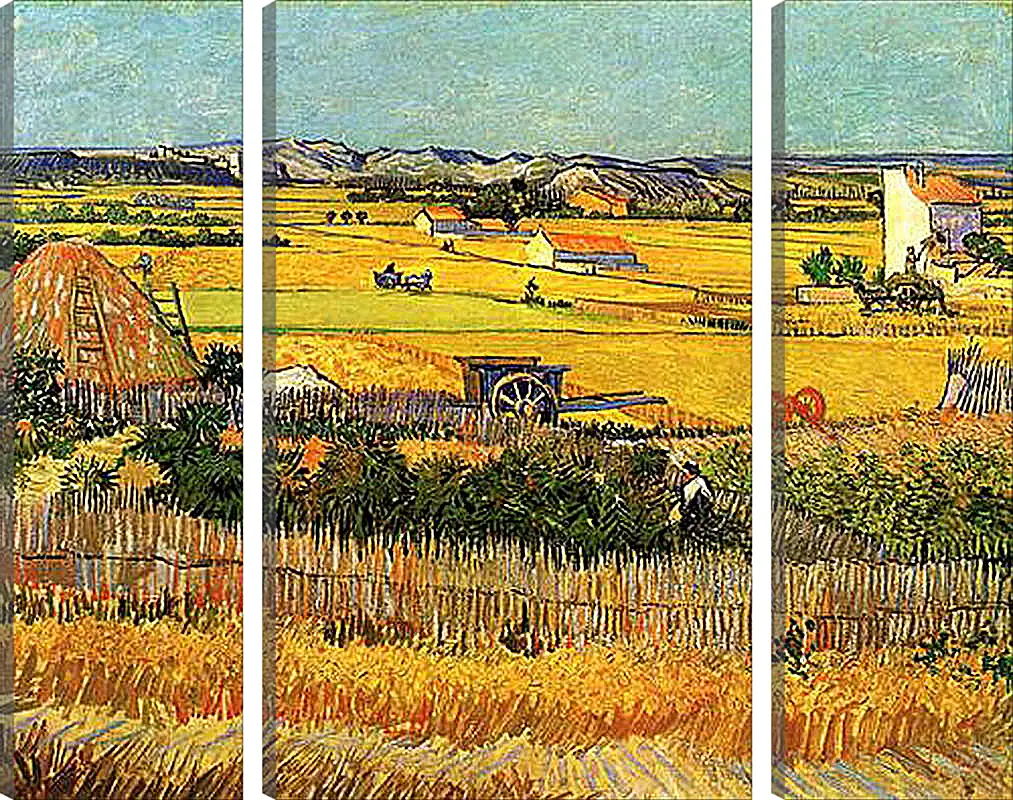 Модульная картина - Harvest at La Crau, with Montmajour in the Background. Винсент Ван Гог