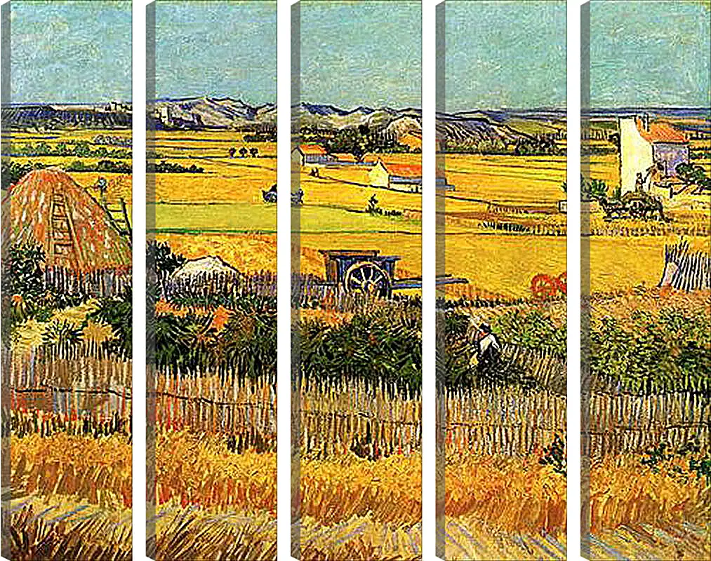 Модульная картина - Harvest at La Crau, with Montmajour in the Background. Винсент Ван Гог