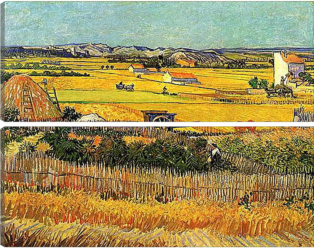 Модульная картина - Harvest at La Crau, with Montmajour in the Background. Винсент Ван Гог