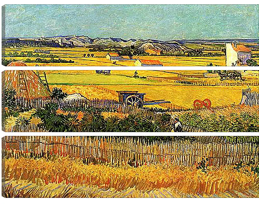 Модульная картина - Harvest at La Crau, with Montmajour in the Background. Винсент Ван Гог