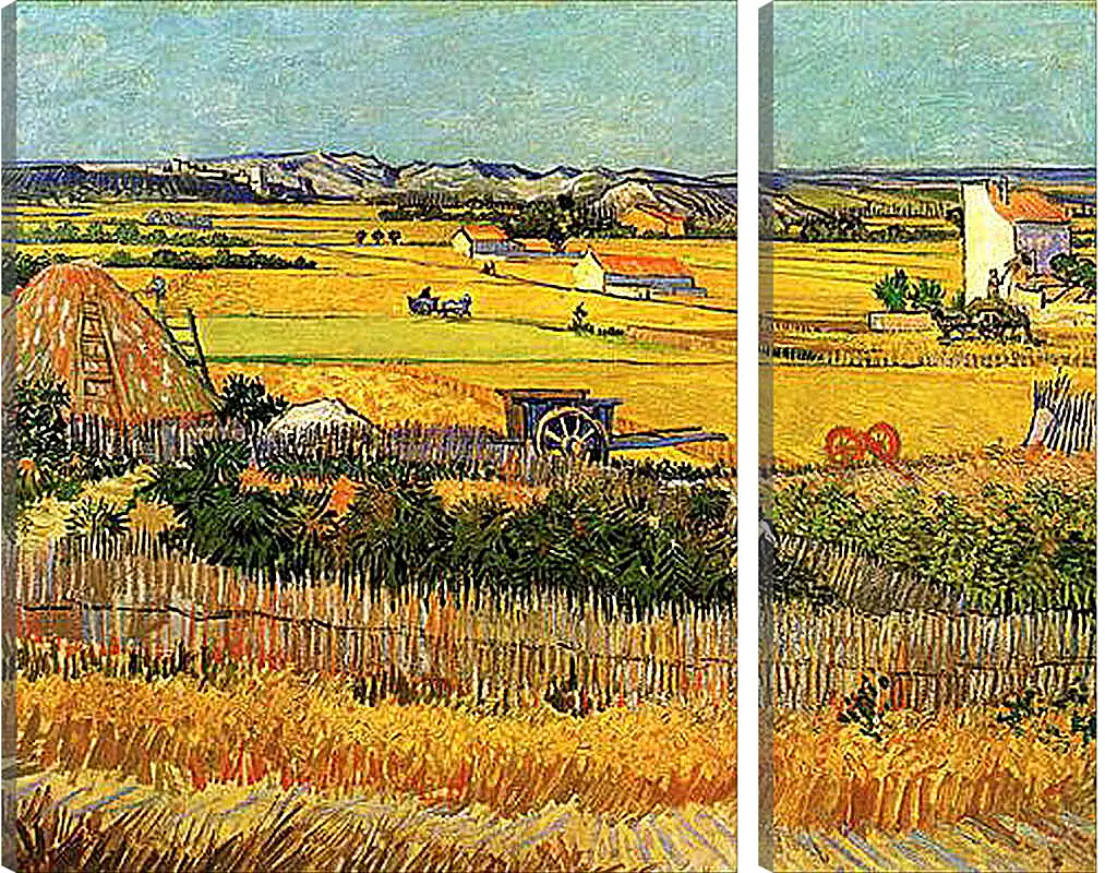 Модульная картина - Harvest at La Crau, with Montmajour in the Background. Винсент Ван Гог