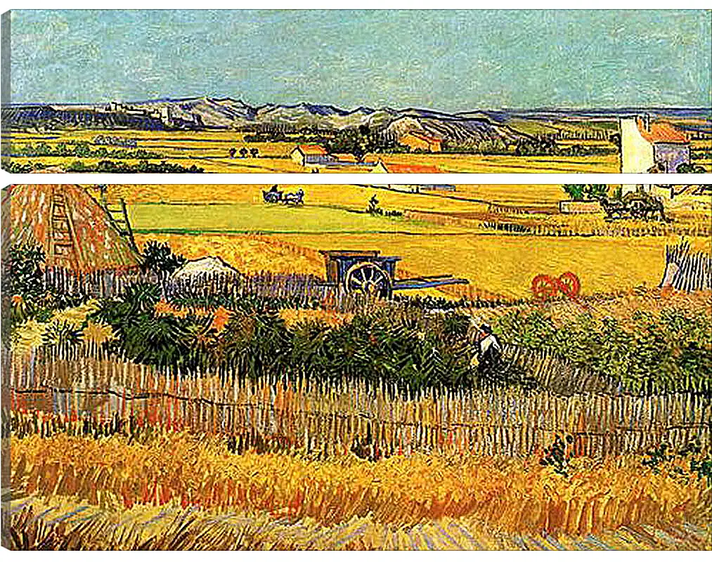 Модульная картина - Harvest at La Crau, with Montmajour in the Background. Винсент Ван Гог