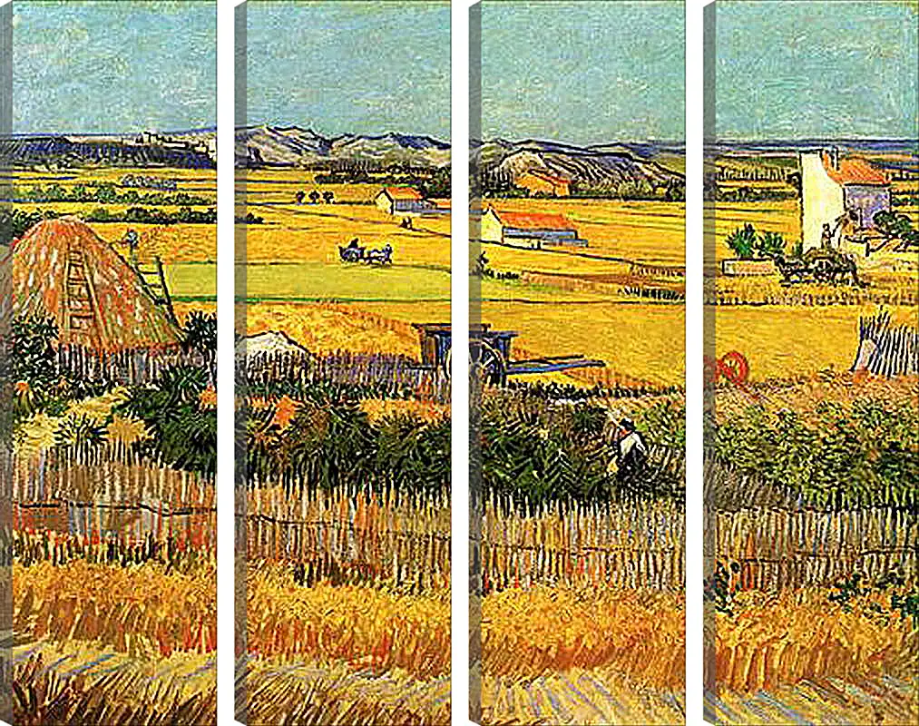 Модульная картина - Harvest at La Crau, with Montmajour in the Background. Винсент Ван Гог