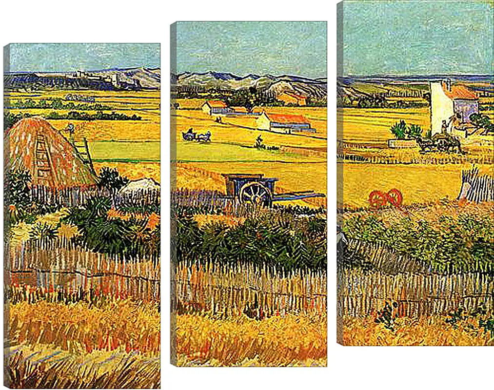 Модульная картина - Harvest at La Crau, with Montmajour in the Background. Винсент Ван Гог