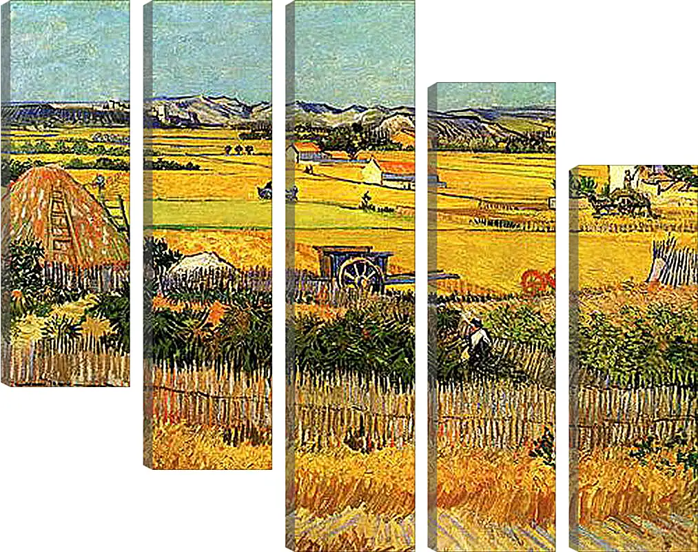 Модульная картина - Harvest at La Crau, with Montmajour in the Background. Винсент Ван Гог