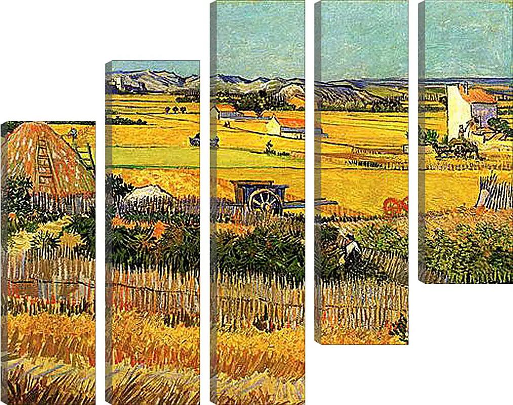 Модульная картина - Harvest at La Crau, with Montmajour in the Background. Винсент Ван Гог