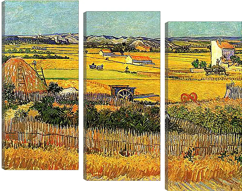 Модульная картина - Harvest at La Crau, with Montmajour in the Background. Винсент Ван Гог