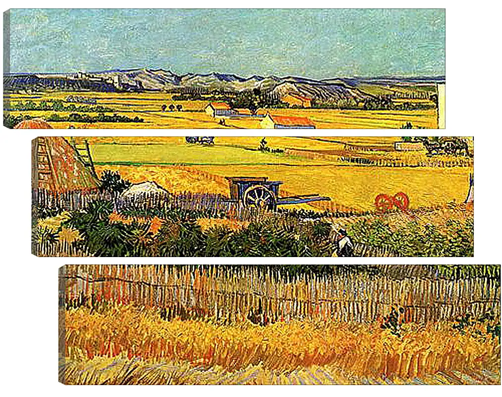 Модульная картина - Harvest at La Crau, with Montmajour in the Background. Винсент Ван Гог