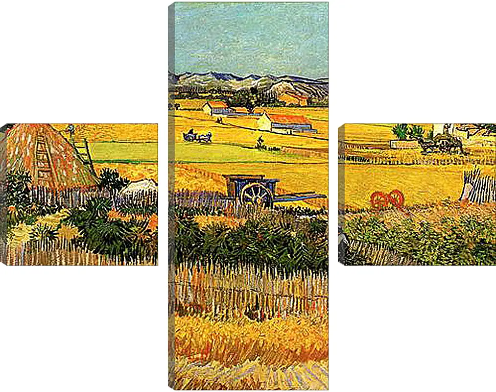 Модульная картина - Harvest at La Crau, with Montmajour in the Background. Винсент Ван Гог