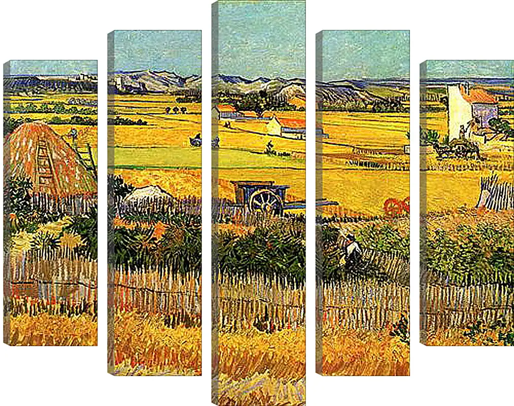 Модульная картина - Harvest at La Crau, with Montmajour in the Background. Винсент Ван Гог