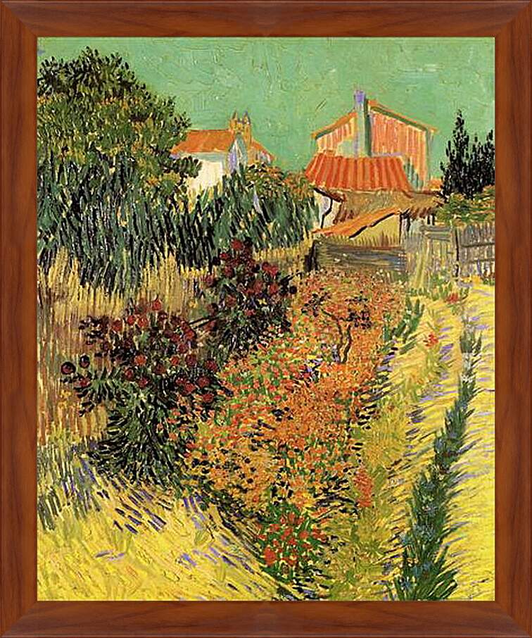 Картина в раме - Garden Behind a House. Винсент Ван Гог