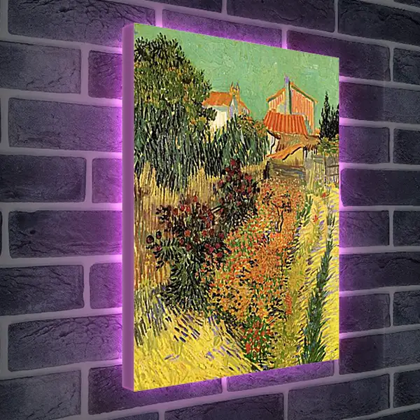Лайтбокс световая панель - Garden Behind a House. Винсент Ван Гог