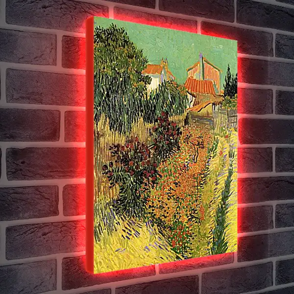 Лайтбокс световая панель - Garden Behind a House. Винсент Ван Гог