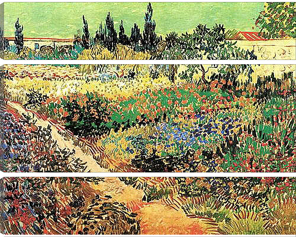 Модульная картина - Flowering Garden with Path. Винсент Ван Гог