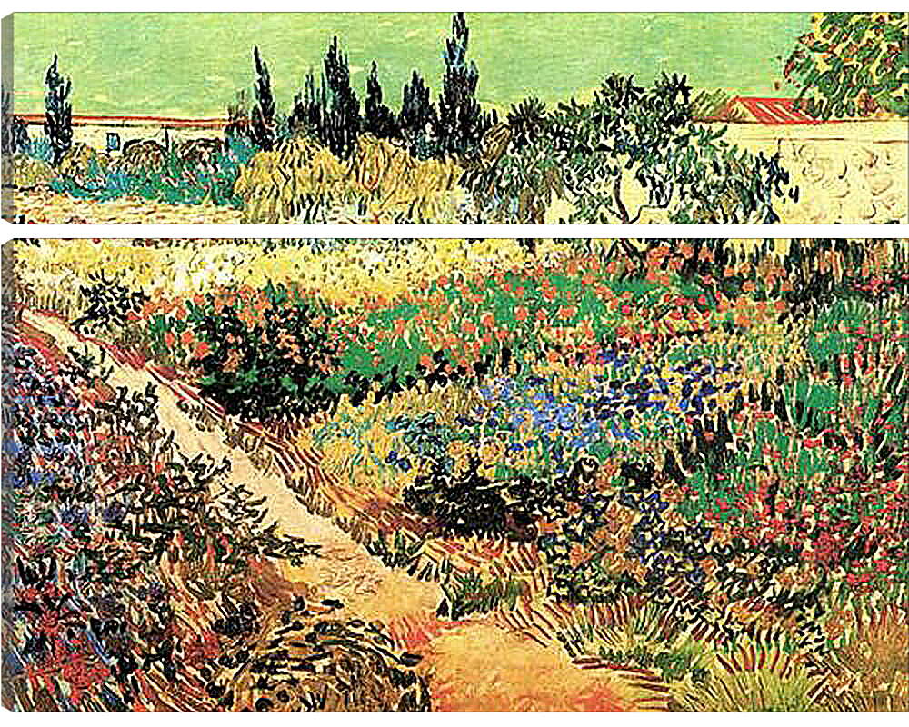 Модульная картина - Flowering Garden with Path. Винсент Ван Гог