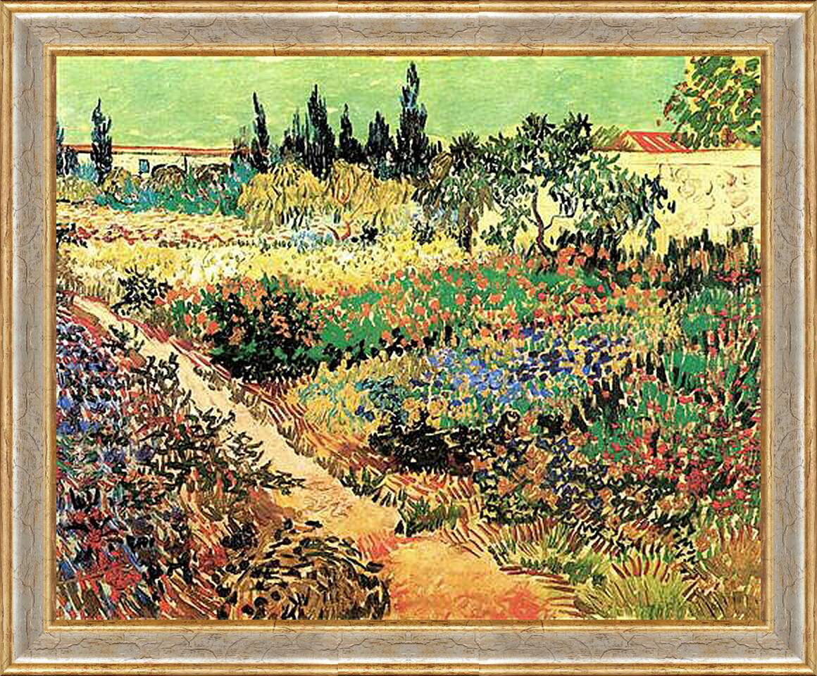 Картина в раме - Flowering Garden with Path. Винсент Ван Гог