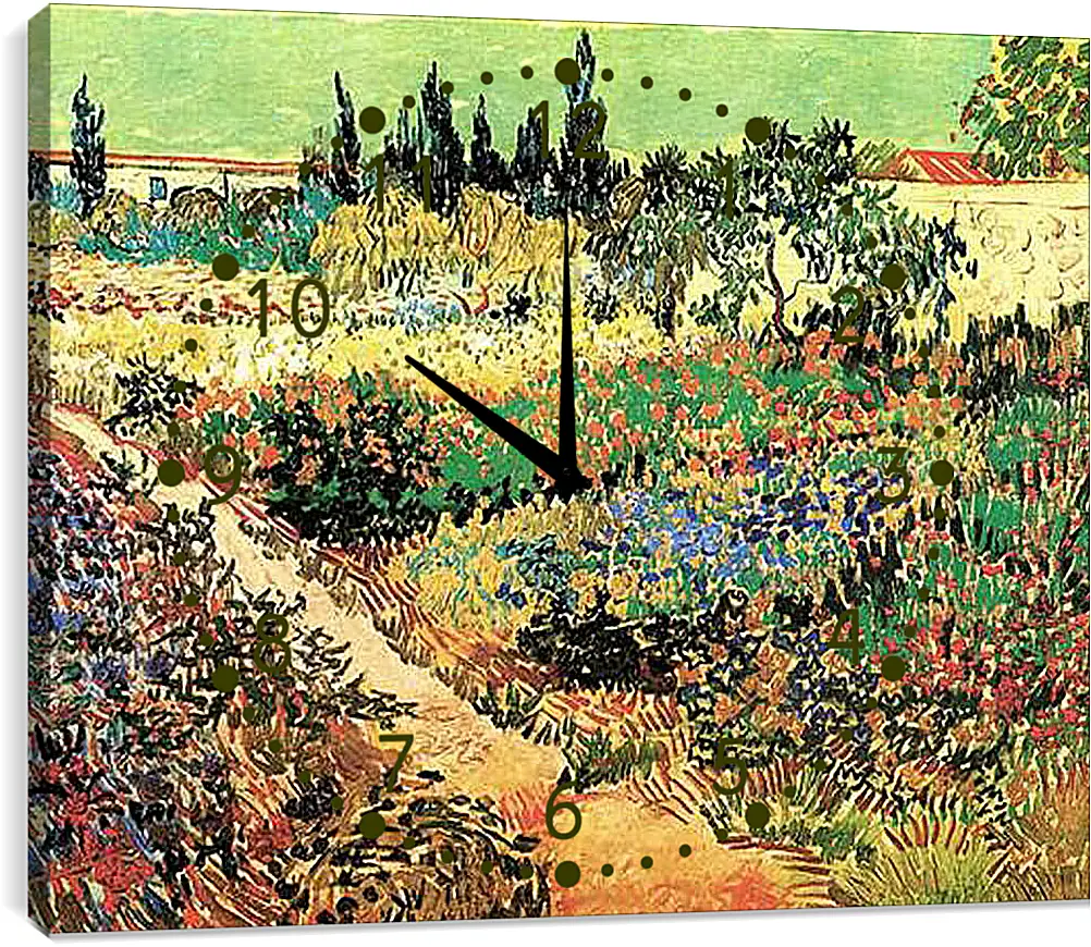 Часы картина - Flowering Garden with Path. Винсент Ван Гог