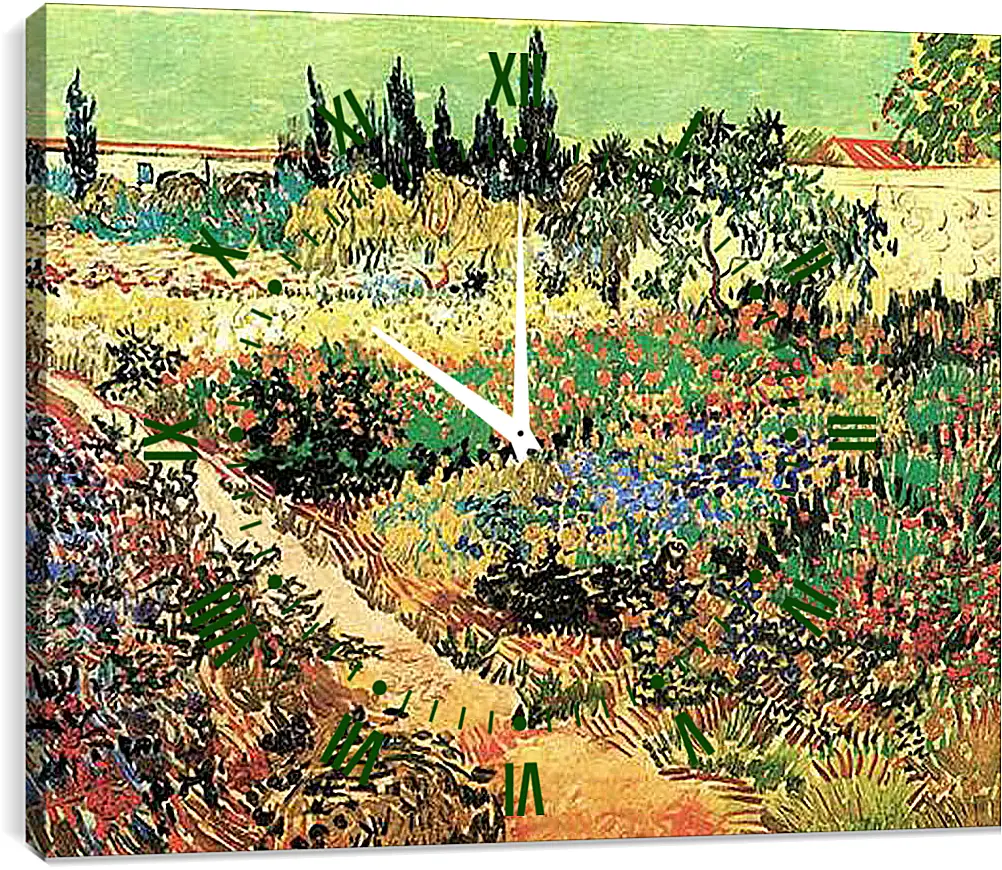 Часы картина - Flowering Garden with Path. Винсент Ван Гог