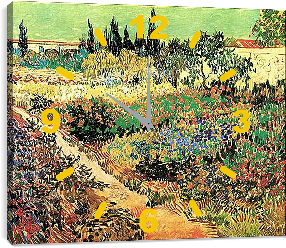 Часы картина - Flowering Garden with Path. Винсент Ван Гог