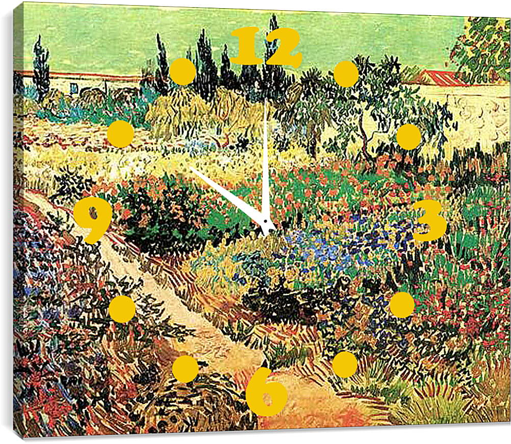 Часы картина - Flowering Garden with Path. Винсент Ван Гог