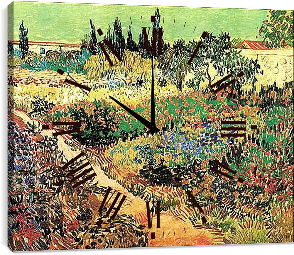 Часы картина - Flowering Garden with Path. Винсент Ван Гог